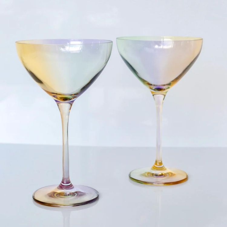 Iridescent Martini Glasses