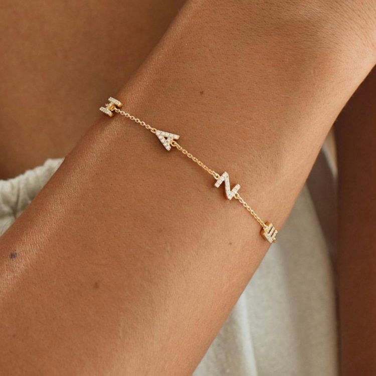 Vertical Pave Name Bracelet