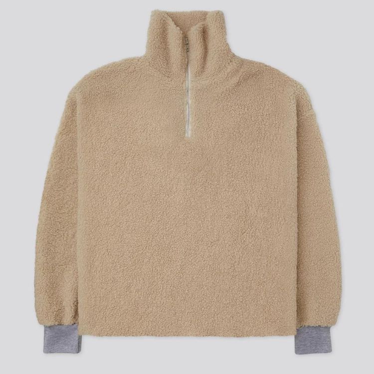 Sherpa Fleece Quarter Zip Natural