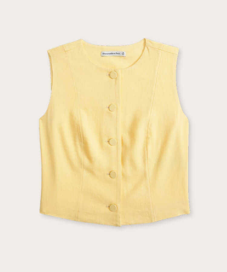 Cropped Linen Vest