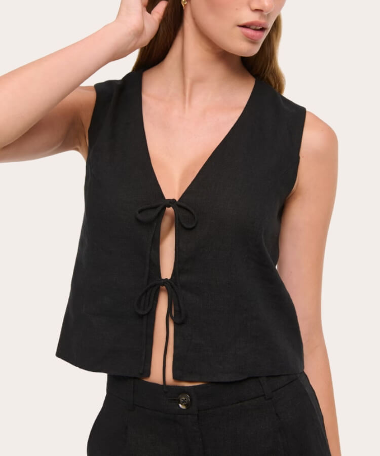 Tie-Front Vest
