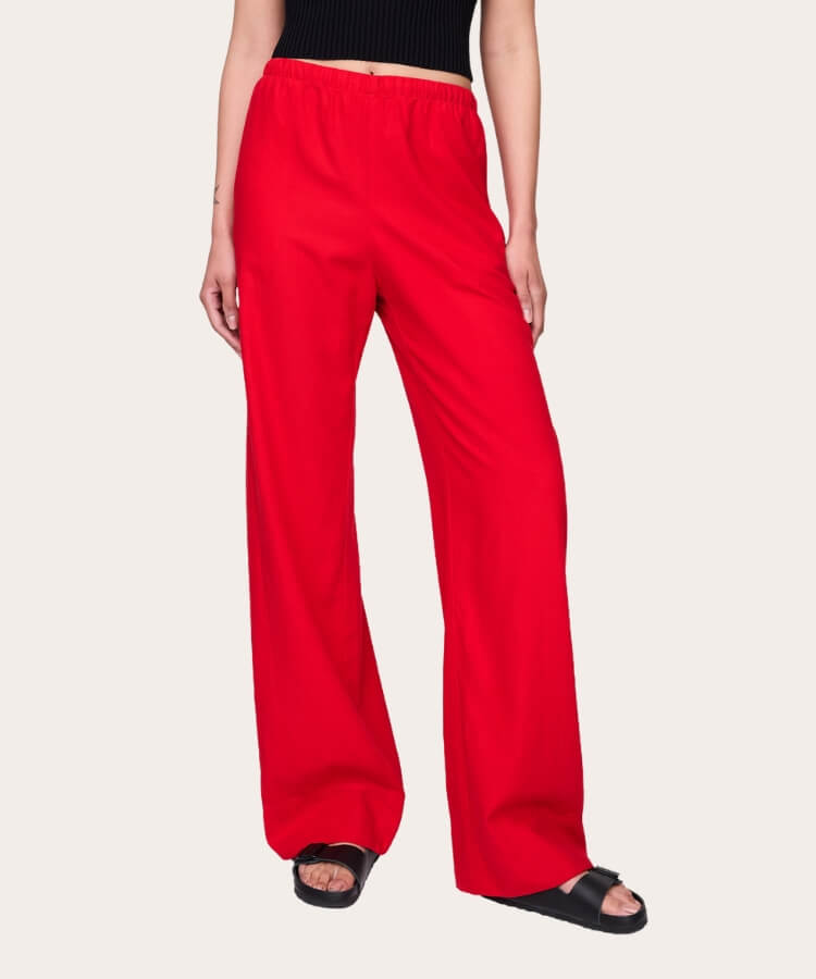 Linen-Blend Easy Pants