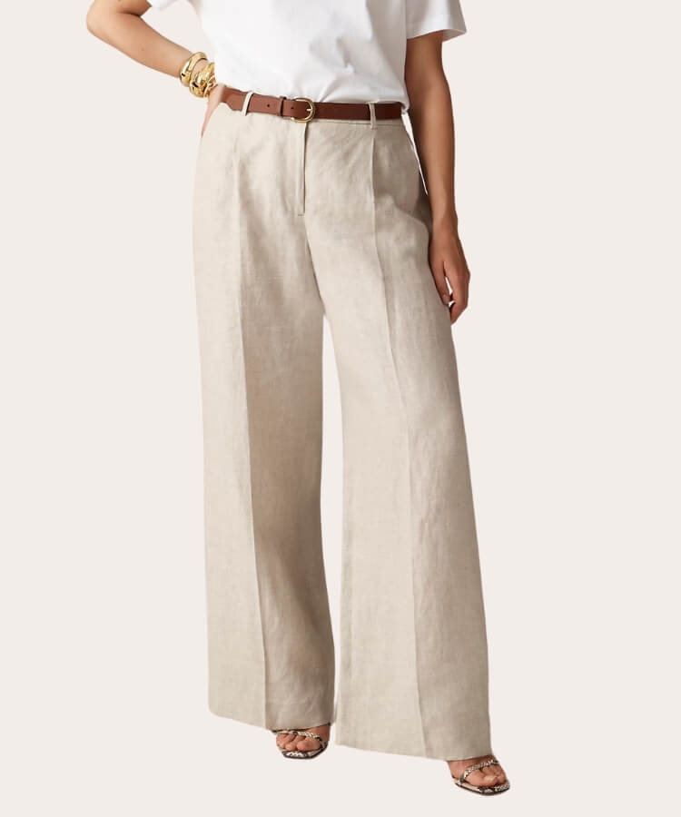 Wide-Leg Linen Pants
