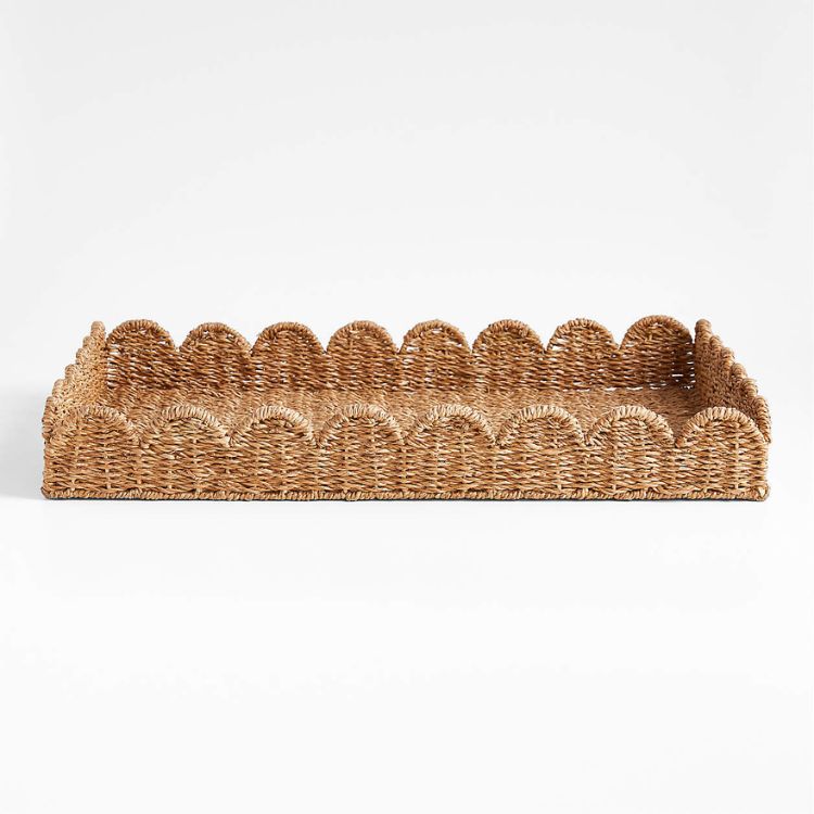 Scallop Natural Woven Tray