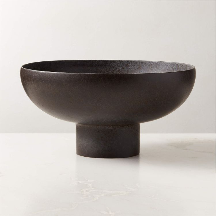 Black Ceramic Pedestal Bowl
