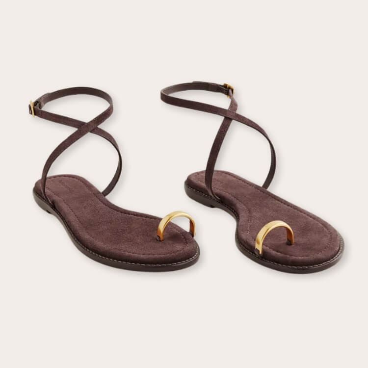 Suede Flat Sandals