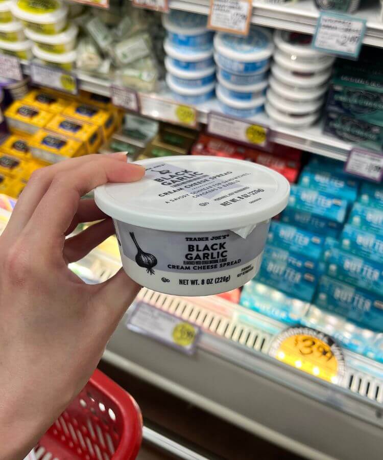 spring trader joe's products black garlic cream cheese