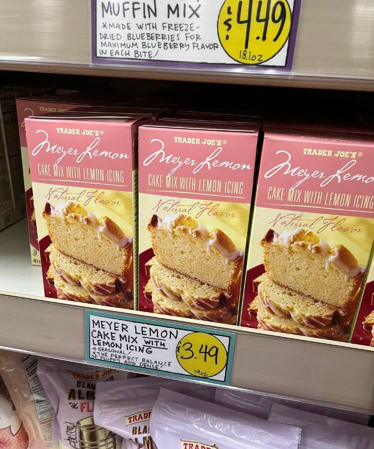 spring trader joe's products meyer lemon cake mix