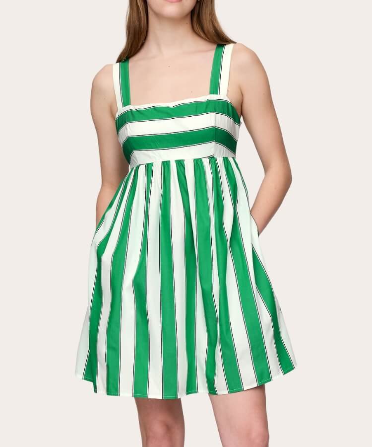 Poplin Tie-Back Mini Dress