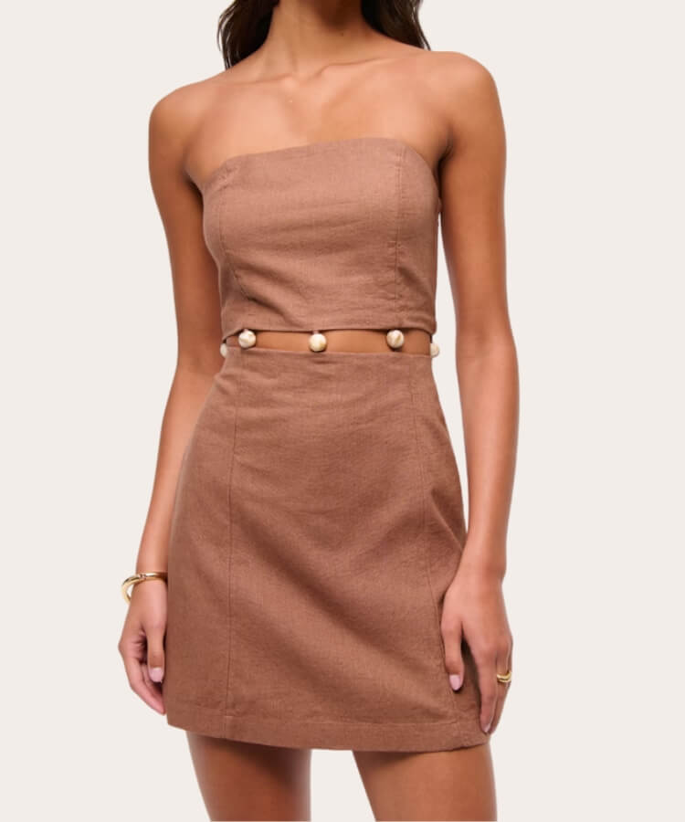 Beaded Strapless Mini Dress