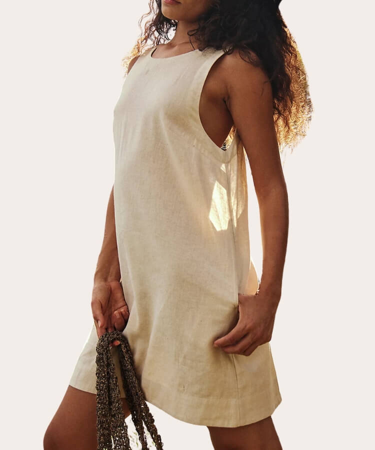 Cotton-Linen Mini Dress
