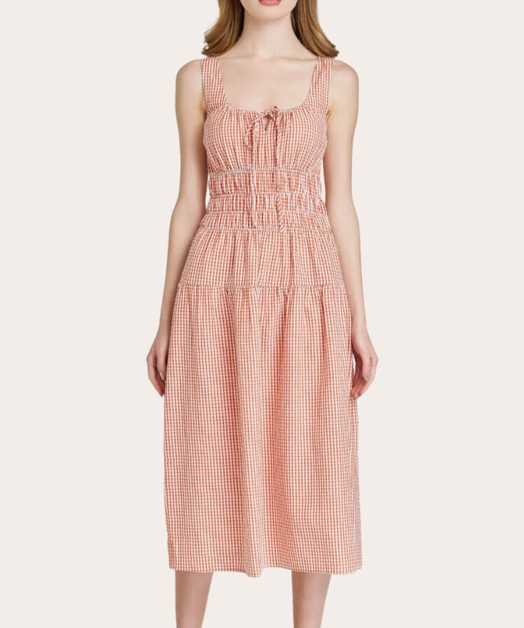 Smocked Waist Midi Dress