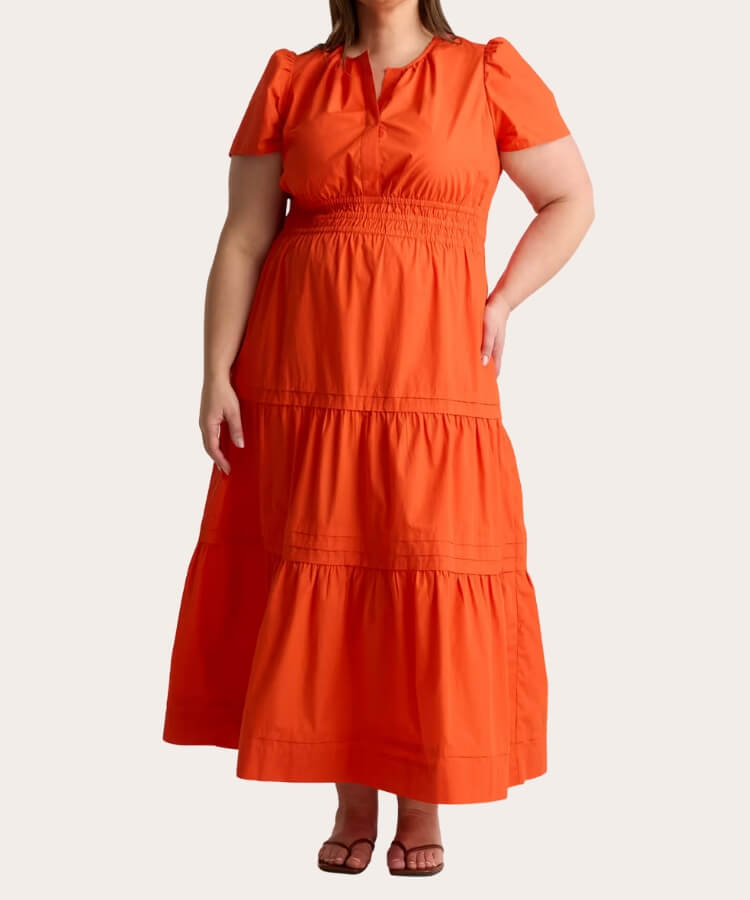 Poplin Tiered Maxi Dress