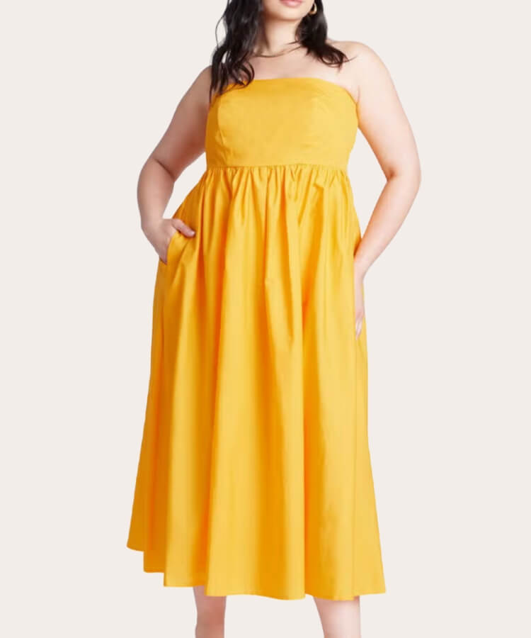 Poplin Fit & Flare Maxi Dress
