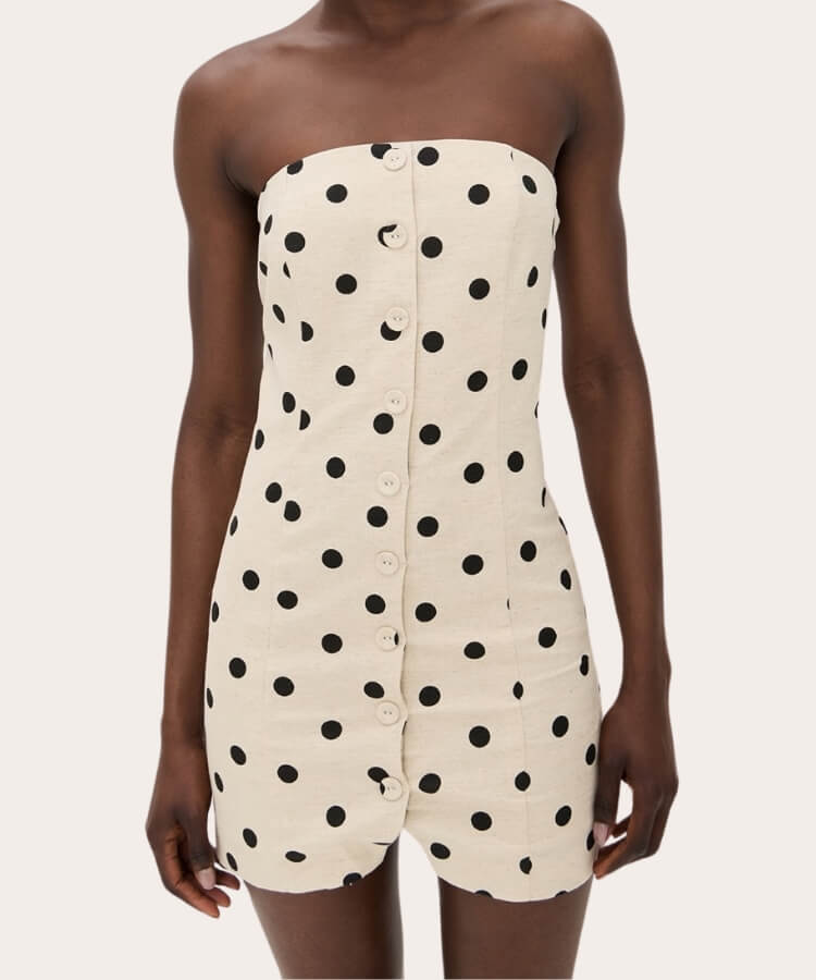 Polka Dot Strapless Dress