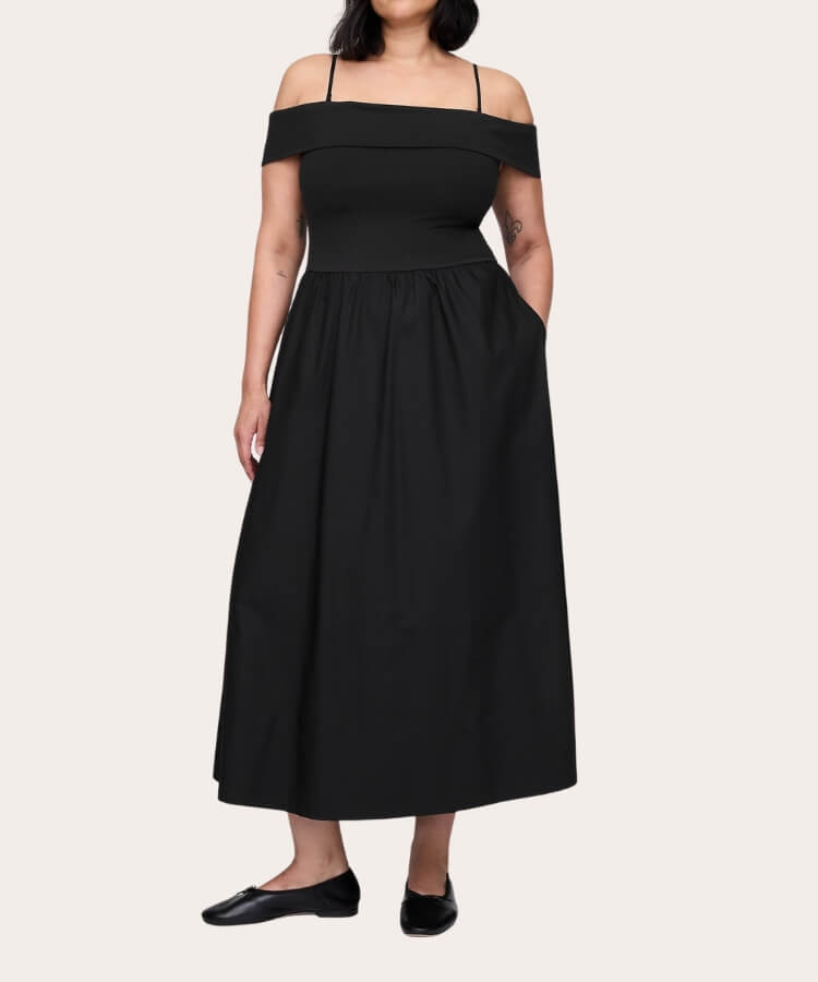 Off-Shoulder Midi Dress