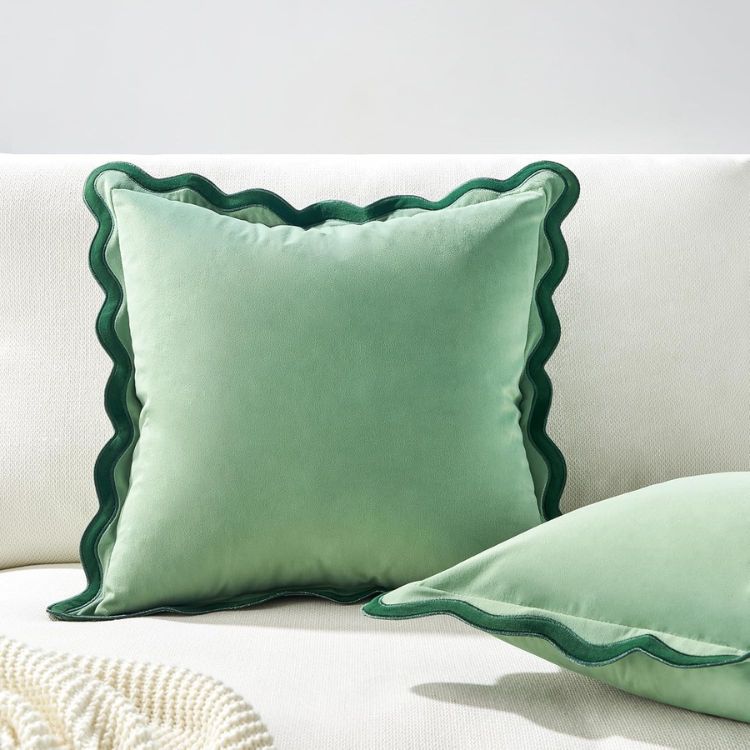 Scalloped Edge Throw Pillow Covers