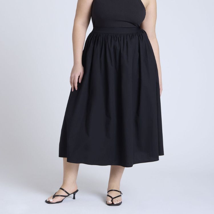 Midi Poplin Skirt