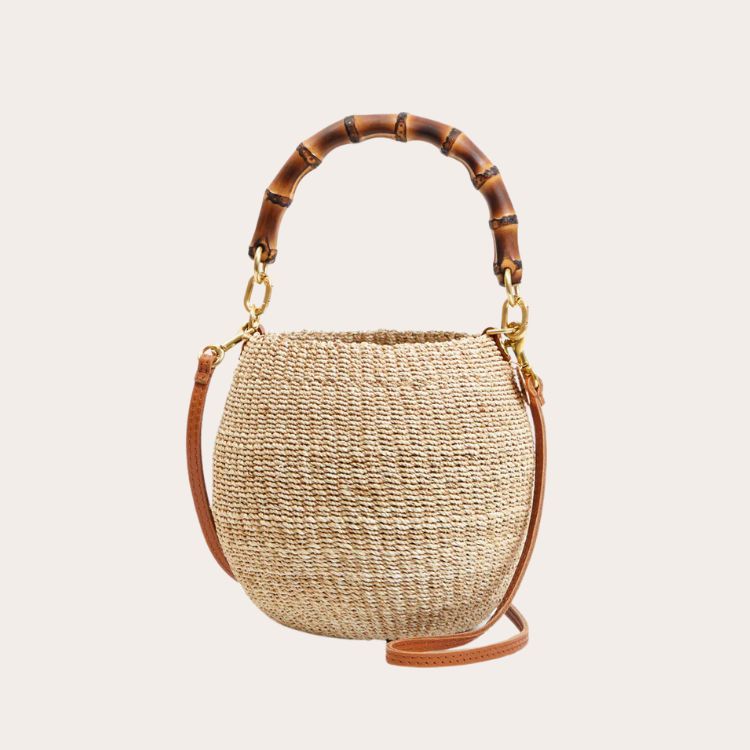 Handwoven Bag with Bamboo Handle