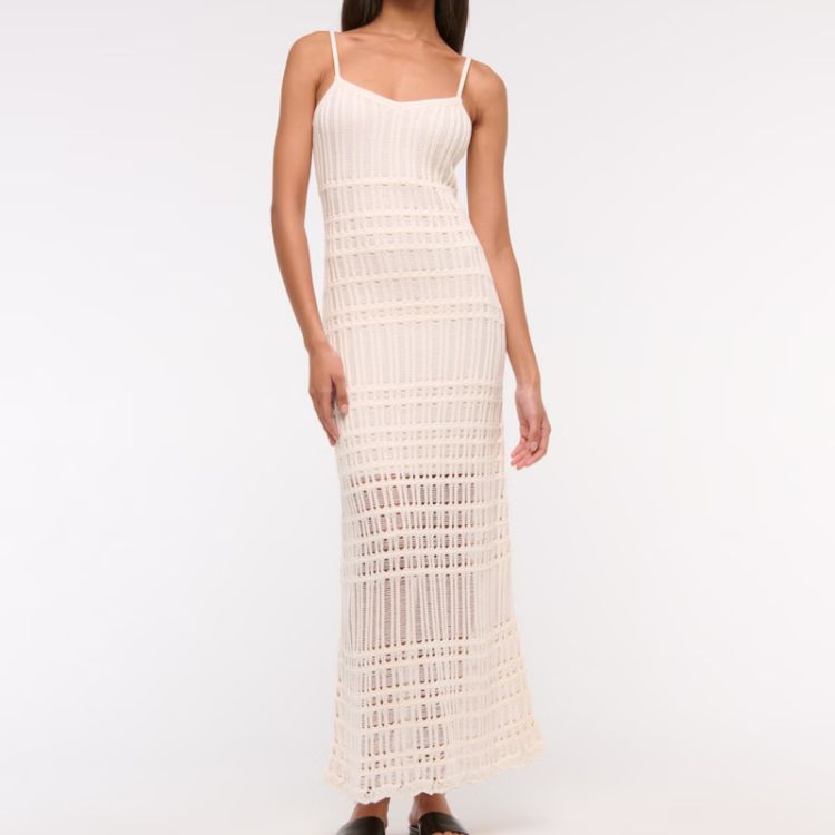 Crochet-Style Maxi Dress