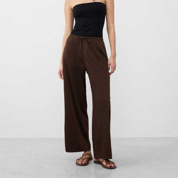Wide-Leg Pull-On Pants