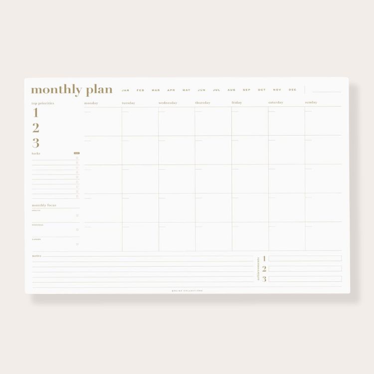 Undated Desk Calendar