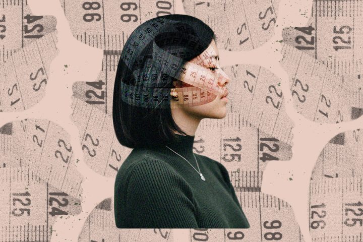 woman with tape measures