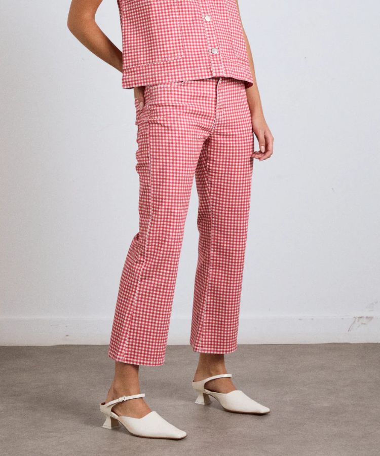 Red Gingham Kenny Jeans