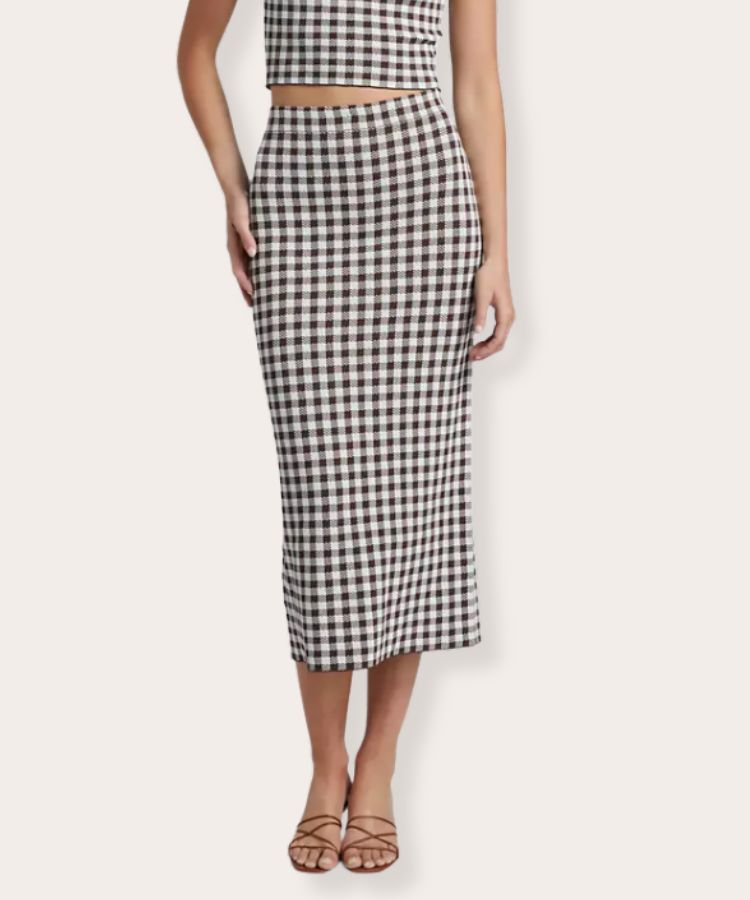 Karina Gingham Maxi Skirt