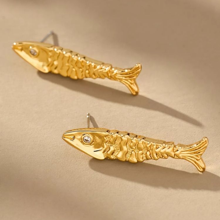 Offshore Fish Post Earrings