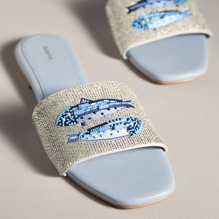 Fiona Beaded Slide Sandals