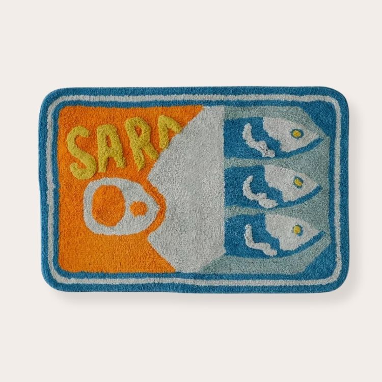 Sardine Tin Plush Bath Mat